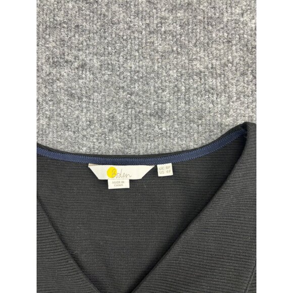 Boden Bronte Ottoman Dressochre Dress Women's 4P Black Short Sleeve Midi - Picture 2 of 8